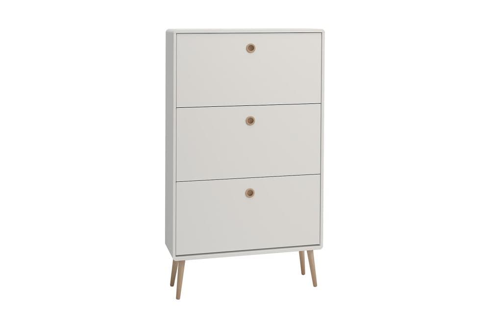 ETHAN Byrå 81x141 3 Lådor Vit/Ek