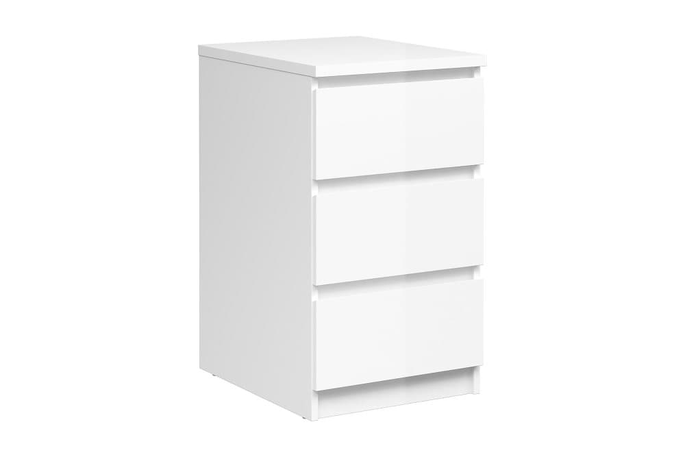 TRIVENTO Byrå 40 3 Lådor Vit/Högglans