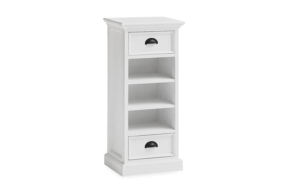 PLATI Byrå 40 2 Lådor 3 Hyllor Vit Mahogny