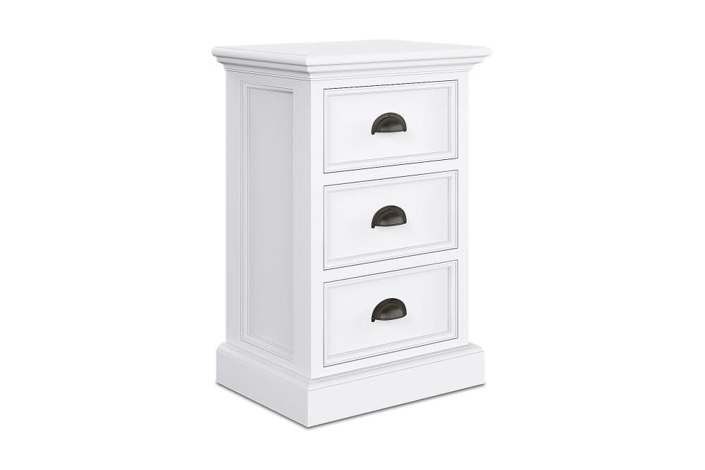 PLATI Byrå 40 3 Lådor Vit Mahogny