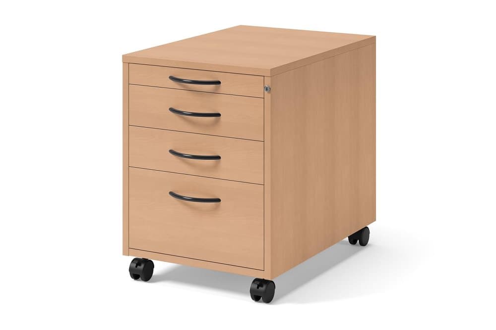 Rullhurts 4 lådor Boklaminat/Svart