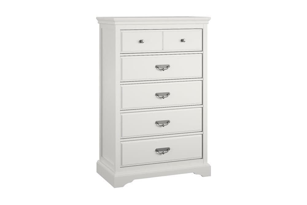 BRISTOL Byrå 88x49 cm 5 Lådor Vit