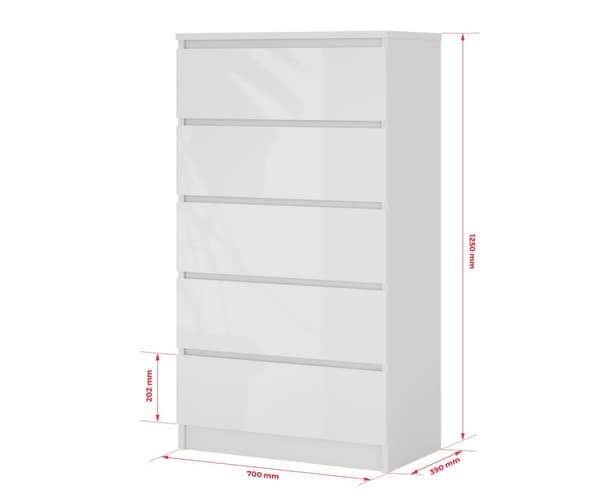 Lipasto 5 laatikkoa 70 cm, täydellinen olohuoneeseen, toimistoon, makuuhuoneeseen, eri väreille