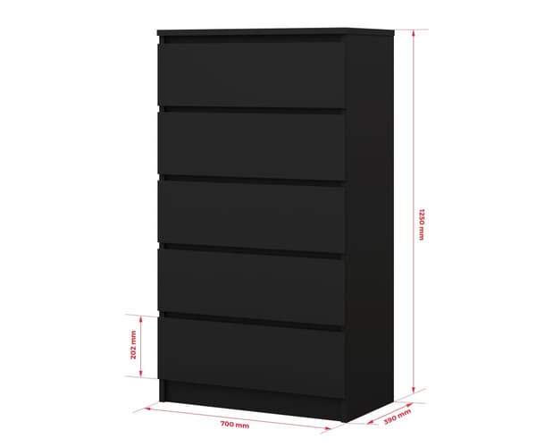 Lipasto 5 laatikkoa 70 cm, täydellinen olohuoneeseen, toimistoon, makuuhuoneeseen, eri väreille