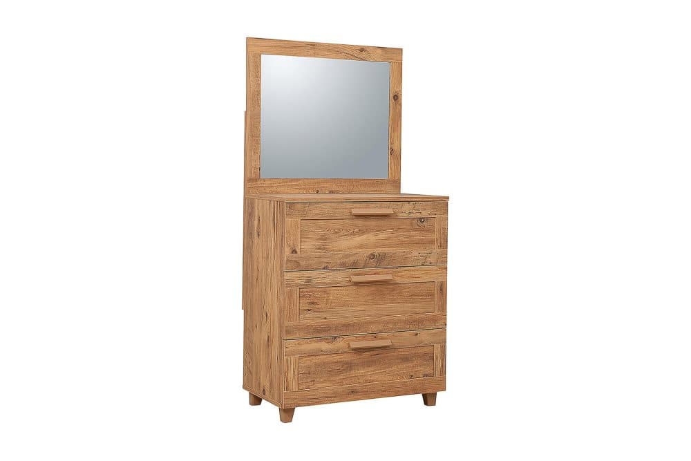 KERBART Byrå 80x43 cm 3 Lådor Natur