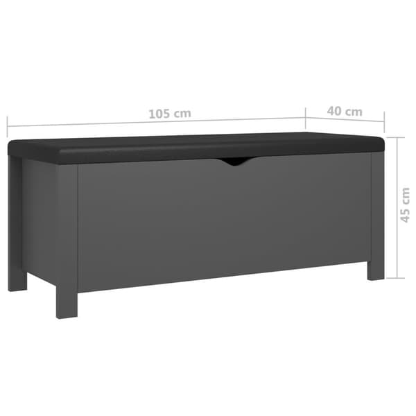 vidaXL Säilytyslaatikko harmaa 105x40x45 cm tekninen puu
