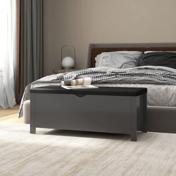 vidaXL Säilytyslaatikko harmaa 105x40x45 cm tekninen puu