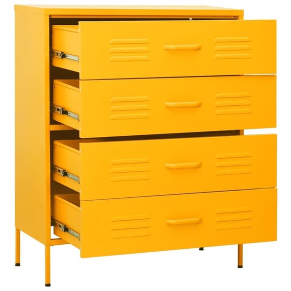vidaXL kommode 80x35x101,5 cm Sennepsgul