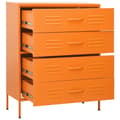 Miniatyrbilde 6 av 11: vidaXL Kommode oransje 80x35x101,5 cm stål