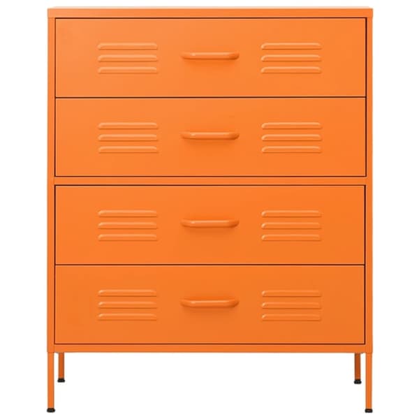 vidaXL Kommode oransje 80x35x101,5 cm stål