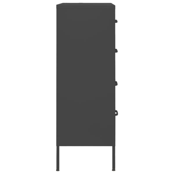 vidaXL Kommode antrasitt 80x35x101,5 cm stål