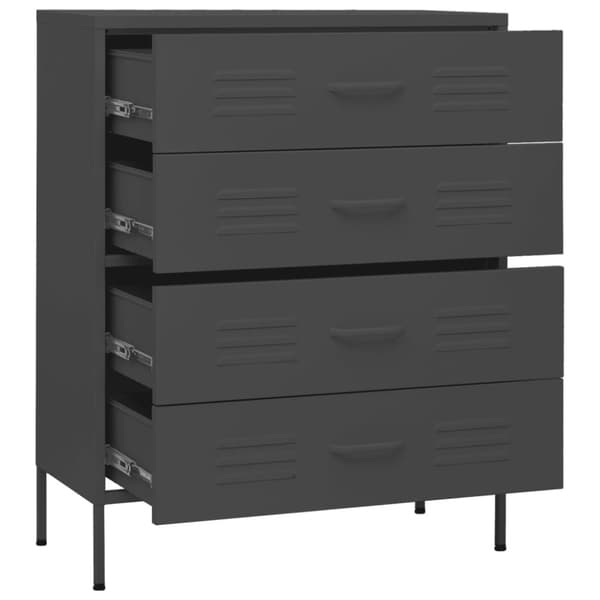 vidaXL Kommode antrasitt 80x35x101,5 cm stål