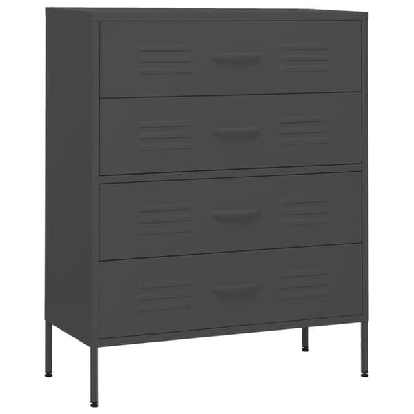 vidaXL Kommode antrasitt 80x35x101,5 cm stål