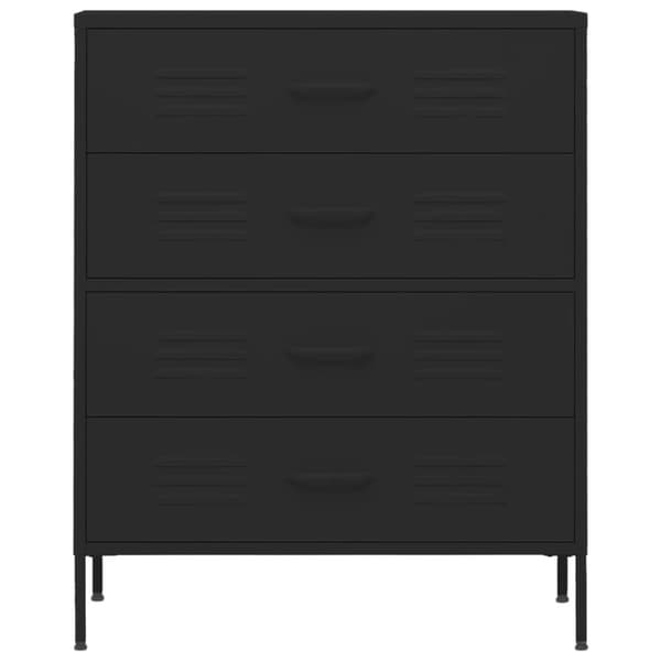 vidaXL Byrå svart 80x35x101,5 cm stål