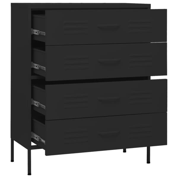 vidaXL Byrå svart 80x35x101,5 cm stål