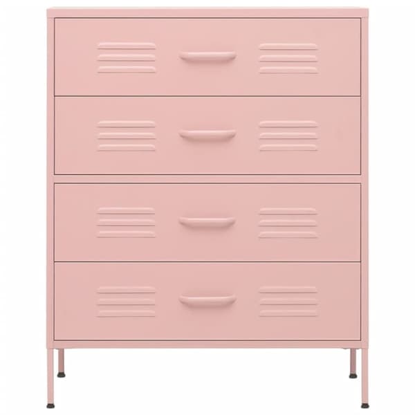 vidaXL Byrå rosa 80x35x101,5 cm stål