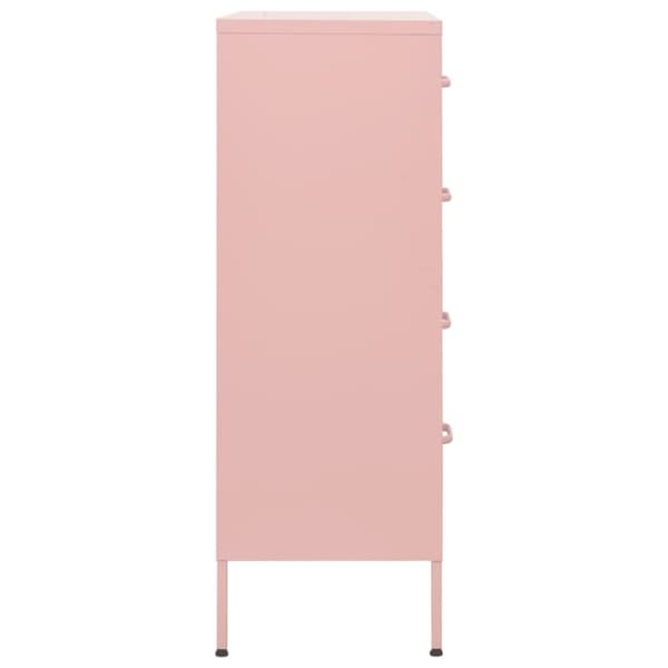 vidaXL Byrå rosa 80x35x101,5 cm stål