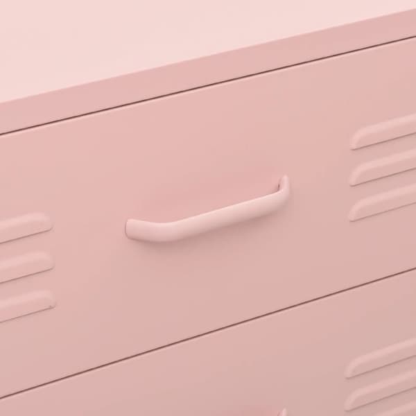 vidaXL Byrå rosa 80x35x101,5 cm stål