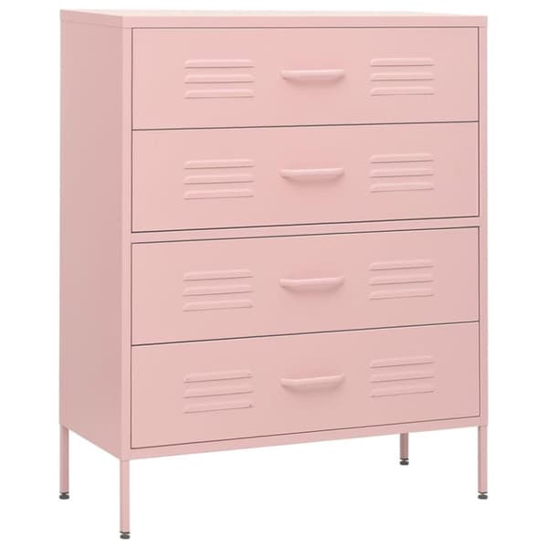 vidaXL Byrå rosa 80x35x101,5 cm stål
