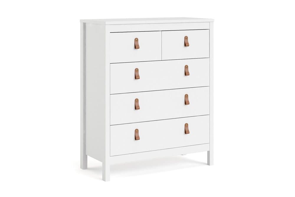 STOLFERS Byrå 5 Lådor 38x82 cm Vit/Natur