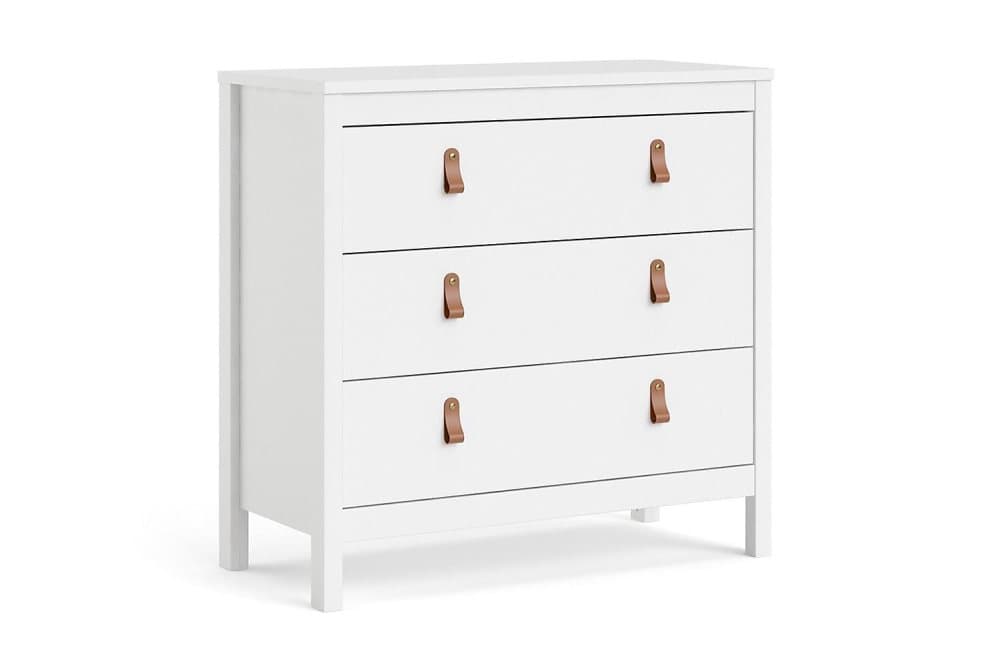 STOLFERS Byrå 3 Lådor 38x82 cm Vit/Natur