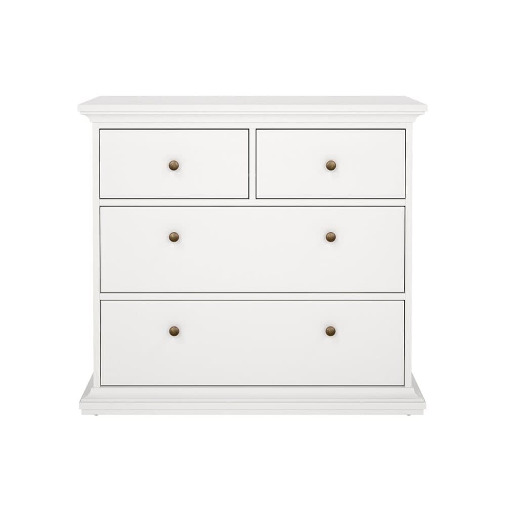 Venedig byrå med 2 små och 2 stora lådor, bredd 96 cm, höjd 86 cm vit.