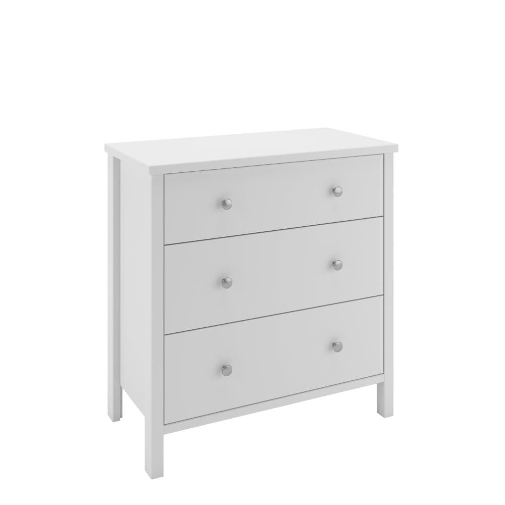 Trone byrå liten med 3 lådor i vit.