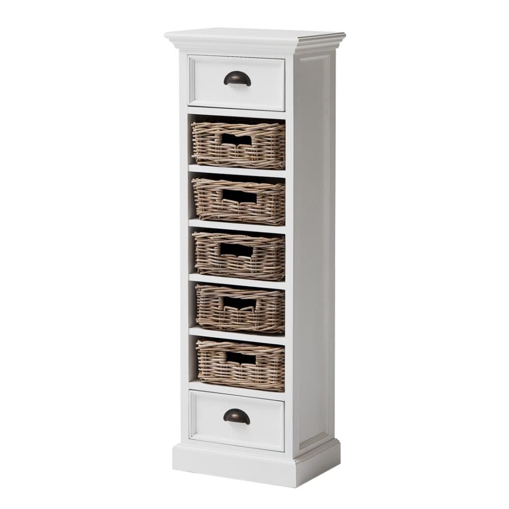 Halifax byrå med 2 lådor och 5 korglådor vit.