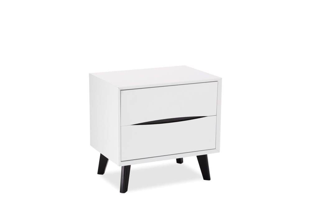 Lynda byrå 2 lådor vit, svart.