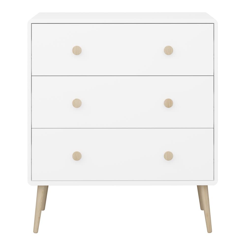 Gry byrå 3 lådor vit.