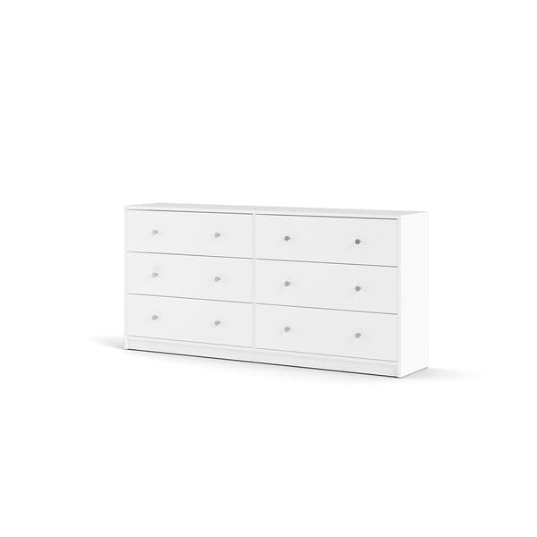 Maria kommode bred med 6 skuffer hvid.