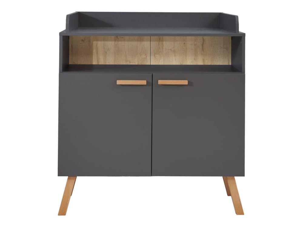 MatsBaby skötbord 2 dörrar, 1 öppet fack grå.