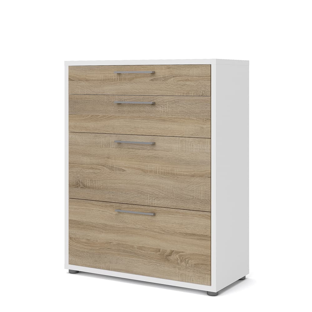 Prisme hurts 4 lådor, vit, ekmönstrad