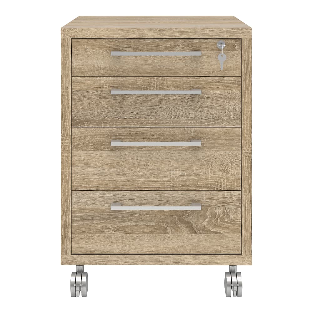 Prisme byrå B 4 lådor ekmönstrad.