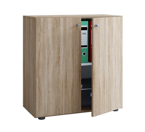 Lona universalskab kontor kommode lav 2 låger Sonoma eg dekor.