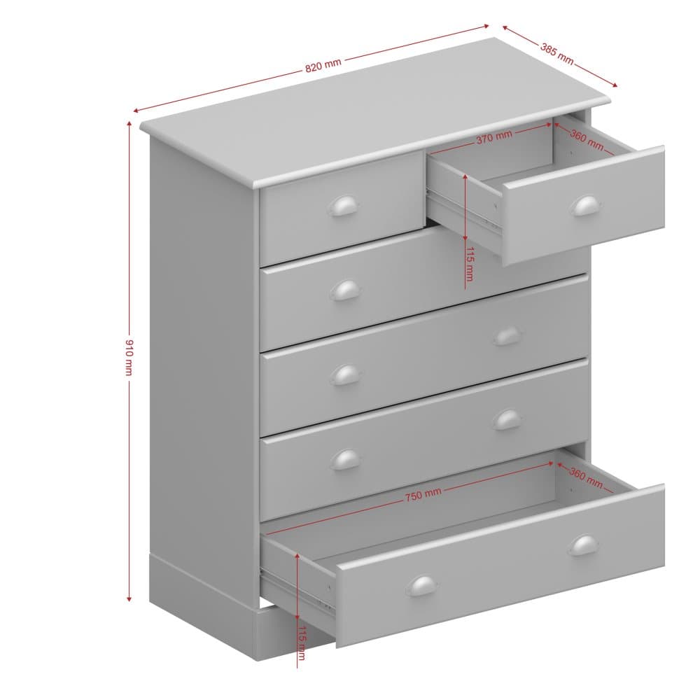 Noah byrå 4+2 lådor kaffefärgad laserad och lackad.