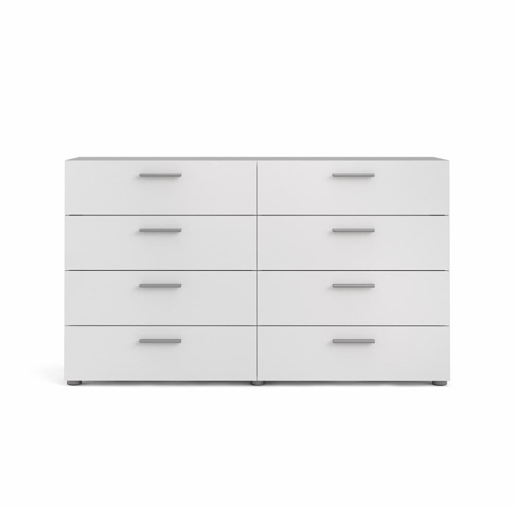Petra byrå 8 lådor vit.