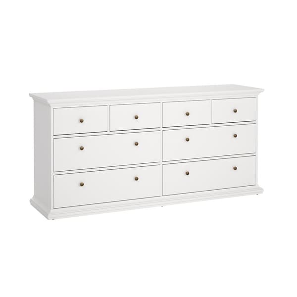 Venedig kommode med 4 store og 4 små skuffer, bredde 183 cm, høyde 86 cm hvit.