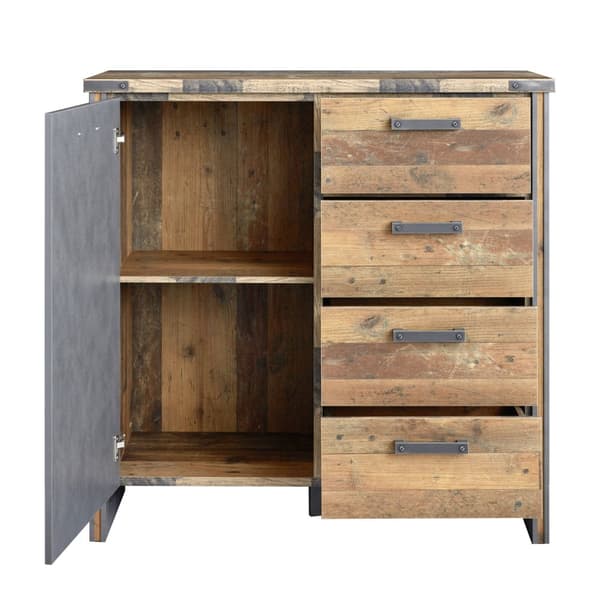 Prip kommode 1 dør og 4 skuffer, Old Wood dekor, matera dekor.