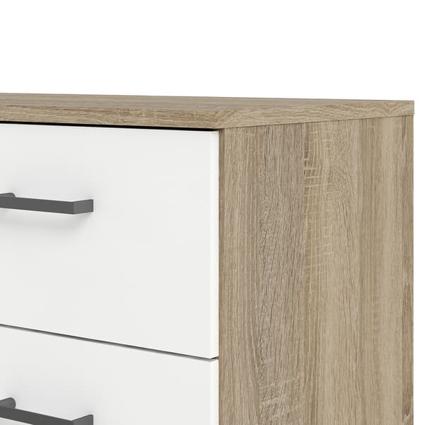 Spell Kommode bred 4 små og 4 store skuffer eik dekor, hvit.