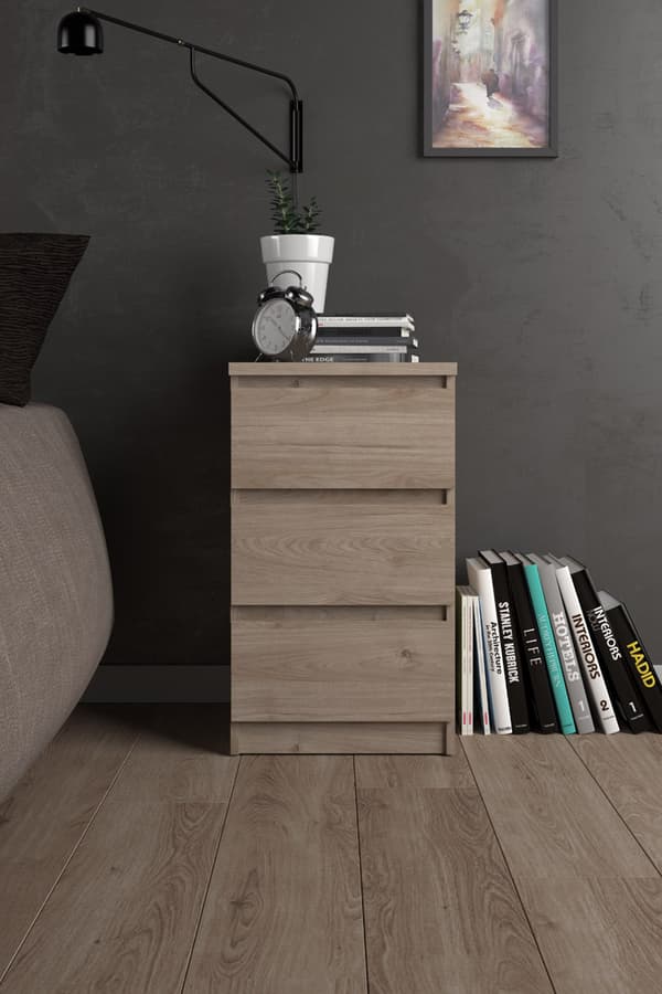Nada kommode 3 skuffer Hickory dekor.
