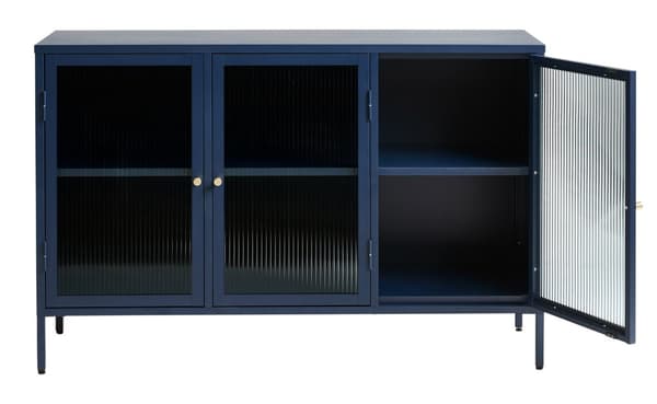 Bronco skjenk 3 glassdører blå.