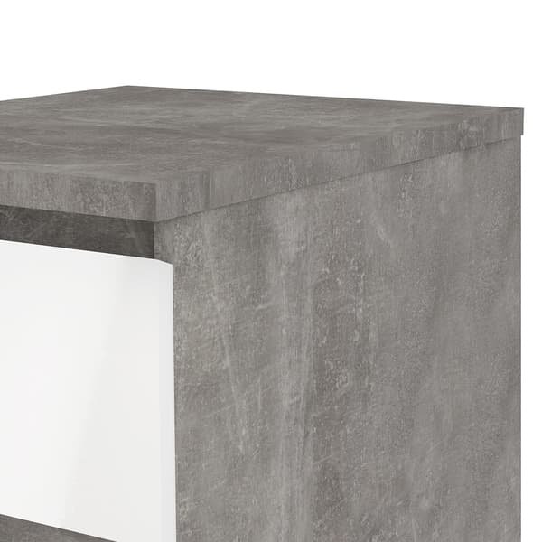 Nada kommode høj og smal med 5 skuffer beton dekor/hvid højglans.