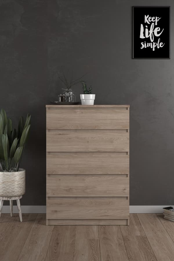 Nada kommode 5 skuffer Hickory dekor.