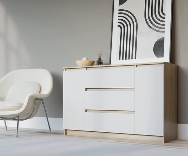 Kommode 2D3S, 120 x 78 x 39 cm, sort