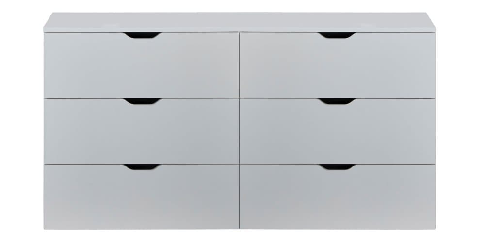 Basix byrå 6 lådor vit.