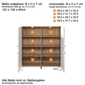 Miniatyrbilde 10 av 10: TouchWO skjenk 4 dører eiketredekor, matt hvit.