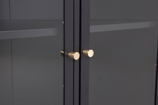 Bakal skjenk 2 glassdører, 2 hyller, svart.