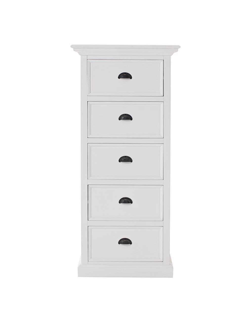 Halifax Grand byrå med 5 lådor, vit.