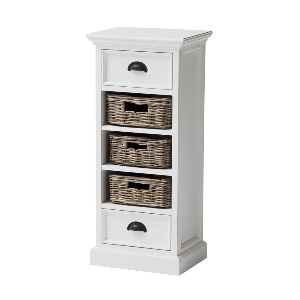 Halifax byrå med 2 lådor och 3 korglådor vit.